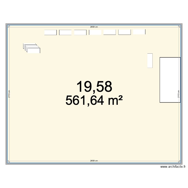 grande salle SP. Plan de 1 pièce et 562 m2