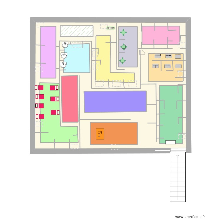 IKEA. Plan de 21 pièces et 75 m2