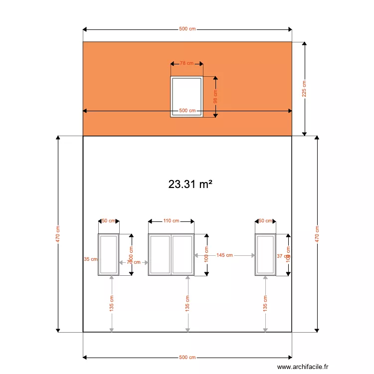 Facade ouest. Plan de 