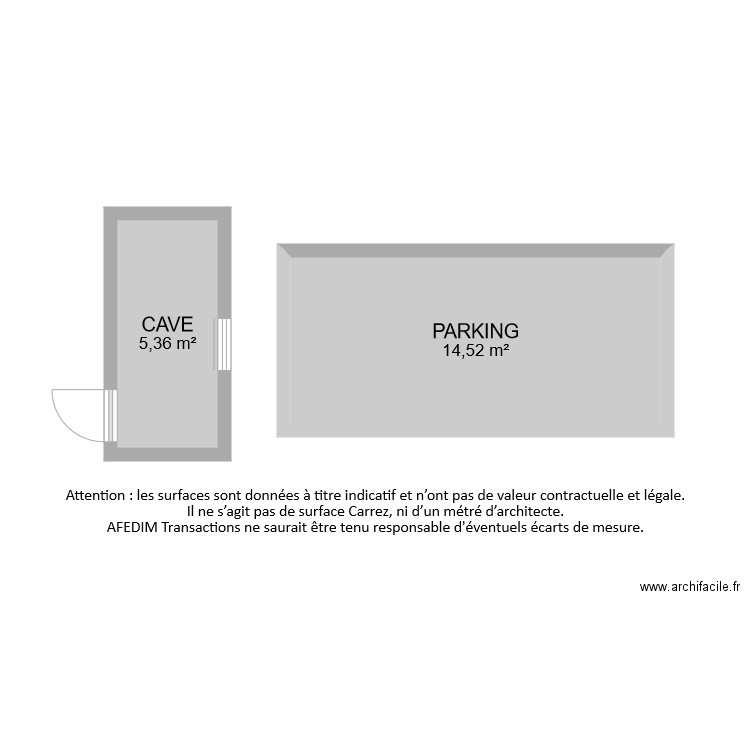 BI8443 ANNEXES. Plan de 2 pièces et 20 m2