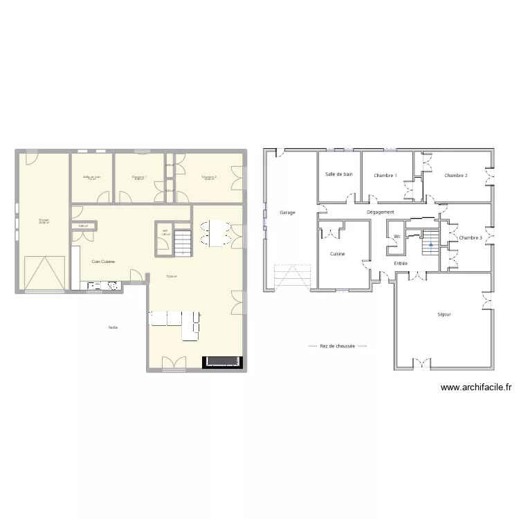 Maison Tournefeuille S1. Plan de 