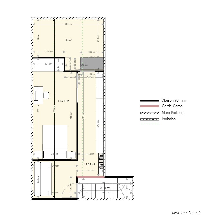 Buchot Julien et Anne Aménagement V1 1ch 1grenier. Plan de 0 pièce et 0 m2