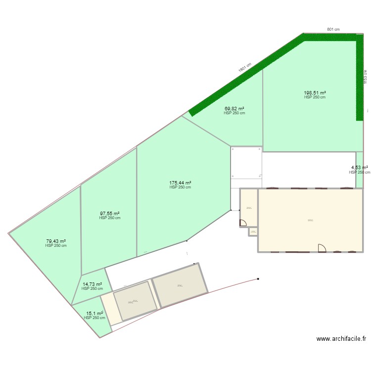 plan 4. Plan de 14 pièces et 857 m2