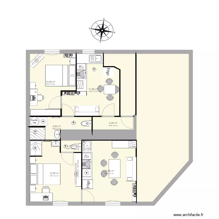 2eme &eacute;tage V01. Plan de 