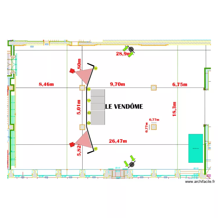 Vue de dessus Coty Paris. Plan de 