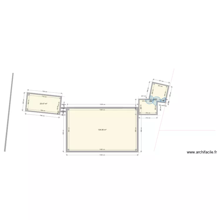 cabane à droite. Plan de cabane à droite. Plan de