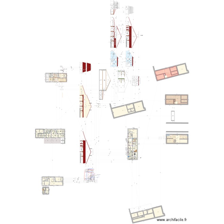 xures. Plan de 45 pièces et 1442 m2