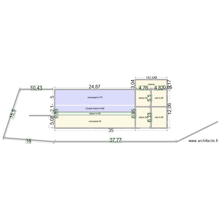 plan batiment avec abords. Plan de 9 pièces et 415 m2