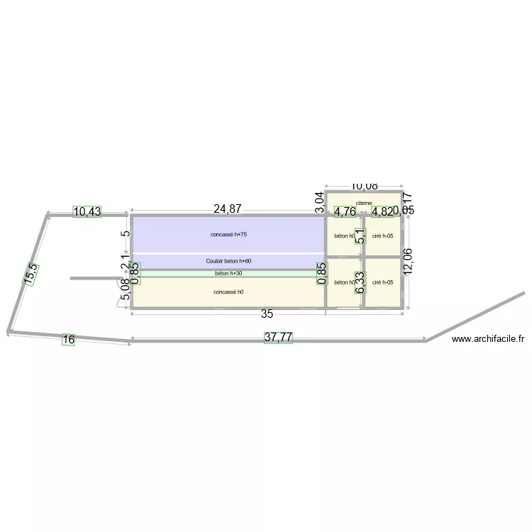 plan batiment avec abords. Plan de 