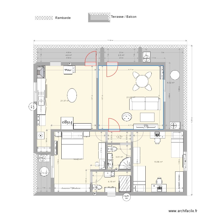 POG Etage 21. Plan de 0 pièce et 0 m2