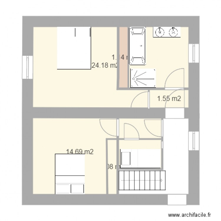 1 er étage v4. Plan de 0 pièce et 0 m2