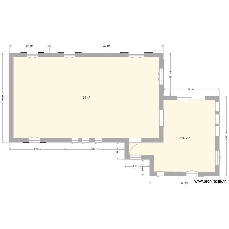 maison extension vide vierge. Plan de 0 pièce et 0 m2
