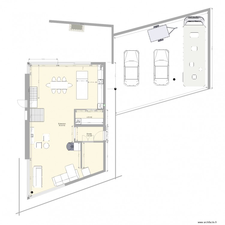 extension finale variante 3. Plan de 0 pièce et 0 m2