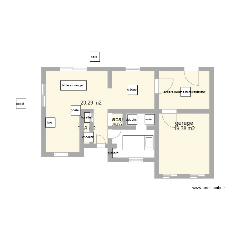 plan orientation nord ouest. Plan de 0 pièce et 0 m2
