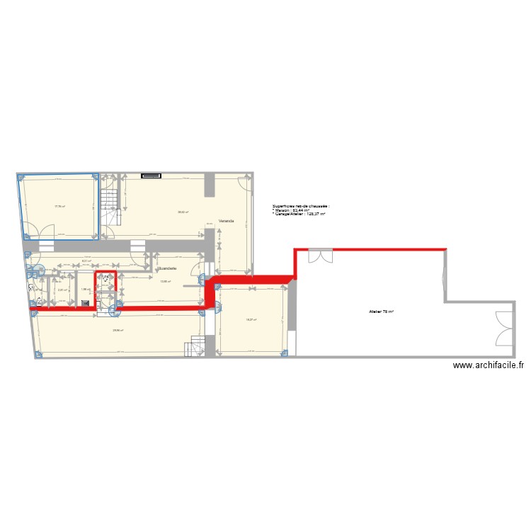 REZ modifié. Plan de 0 pièce et 0 m2