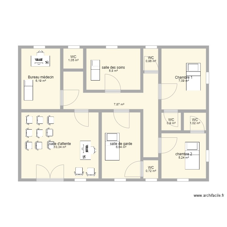 Infirmerie Prison centrale de portgentil. Plan de 0 pièce et 0 m2