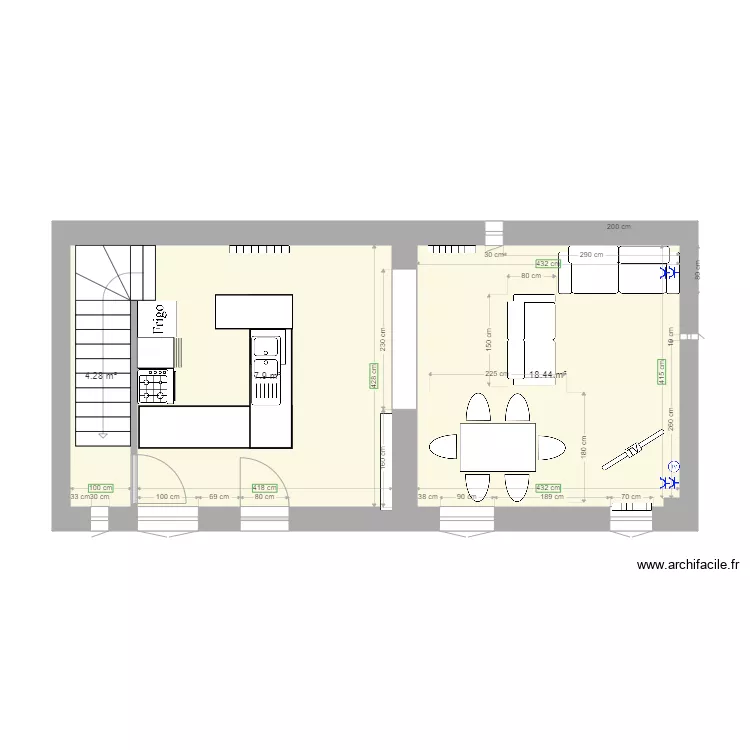 maison audain . Plan de 