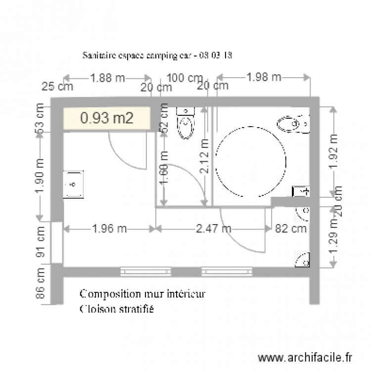 18 03 08 Sanitaires  Espace Camping 08 03 18. Plan de 0 pièce et 0 m2