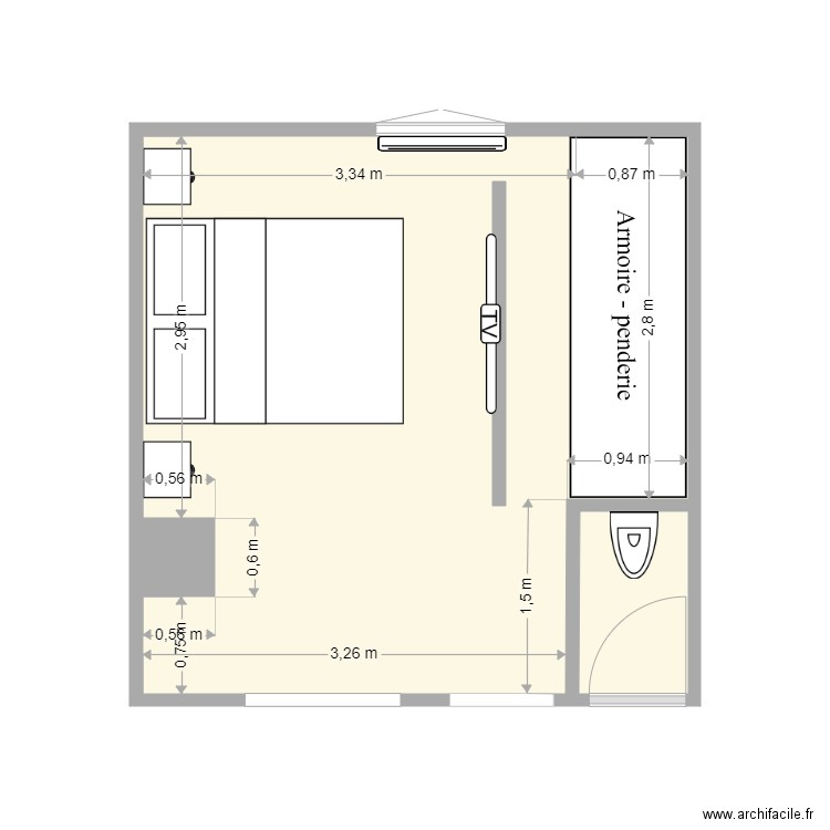 Mylena chambre version 2. Plan de 0 pièce et 0 m2
