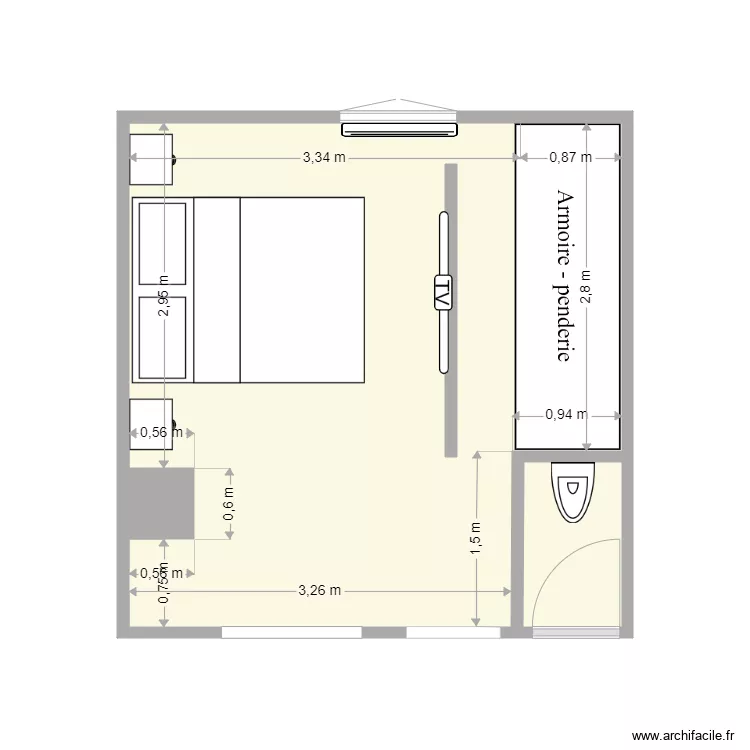 Mylena chambre version 2. Plan de 