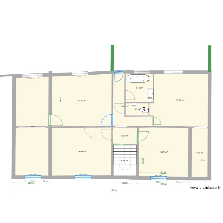 Projet 1er etage Version couloir terrasse v4. Plan de 0 pièce et 0 m2