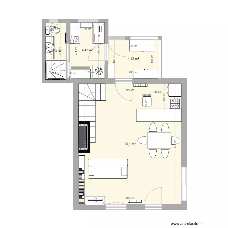 dependance cuisine sdb 4. Plan de 