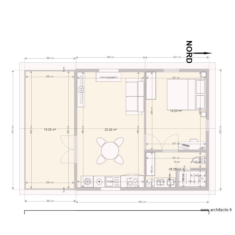 Bungalow. Plan de 0 pièce et 0 m2