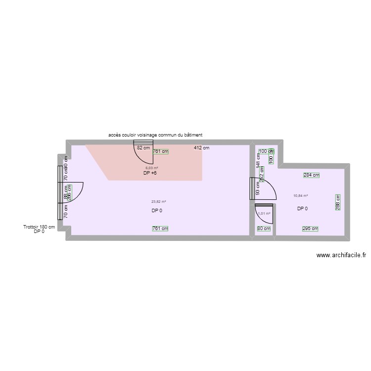 2 LA TERRE O VERRE AVANT TRAVAUX. Plan de 4 pièces et 48 m2