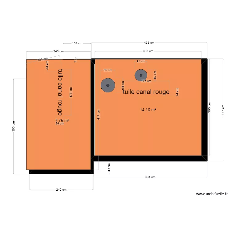 coupe toiture 114 rte damelie. Plan de 