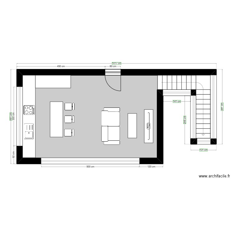 rez de chaussé. Plan de 1 pièce et 33 m2