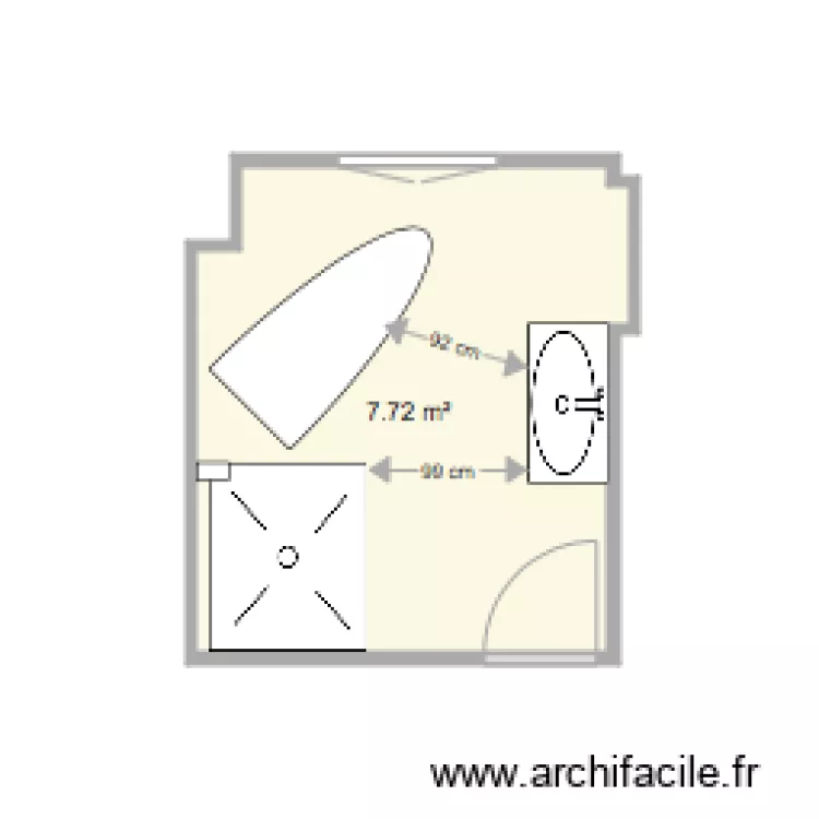 salle de bain. Plan de 