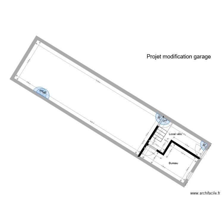 Projet modification garage. Plan de 0 pièce et 0 m2