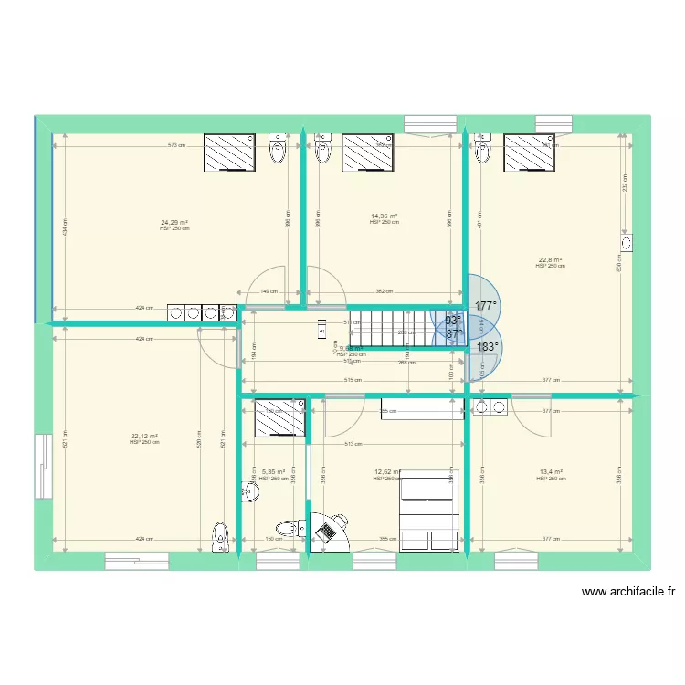 Caro Etage actuel + modif et am&eacute;nagement. Plan de 