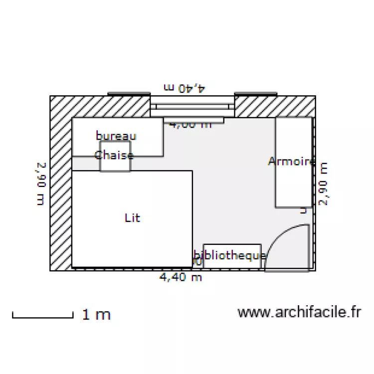 Chambre C&eacute;dric 4. Plan de 