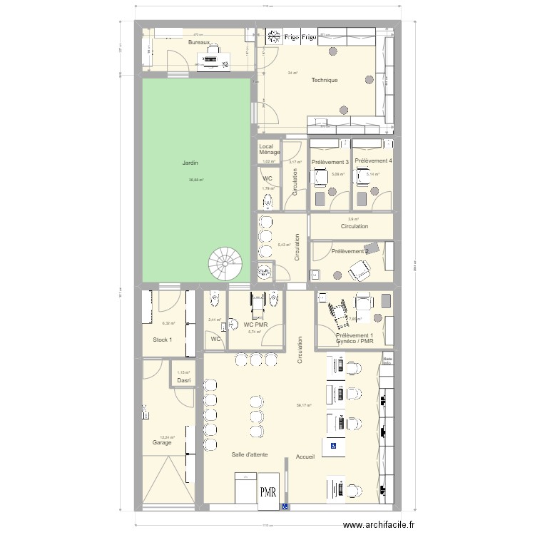 Chambly c2. Plan de 17 pièces et 194 m2