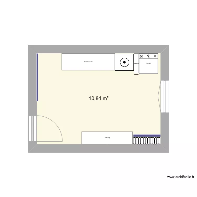 buanderie. Plan de 1  et 11 m²
