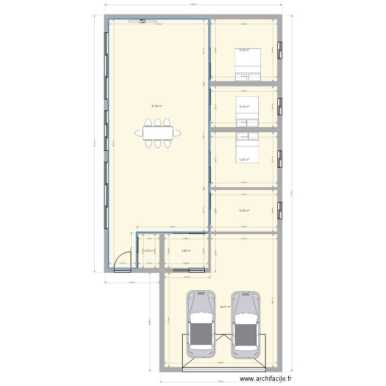 Plan de maison Alliancelles. Plan de 8 pièces et 188 m2