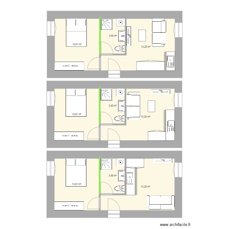 Sirène T1. Plan de 0 pièce et 0 m2