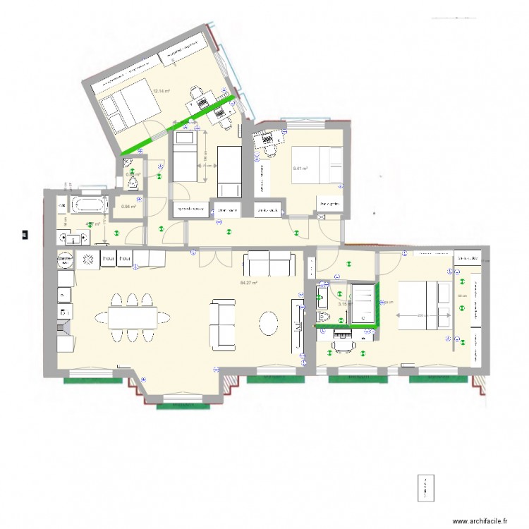 base cotée Jaures projet amandine 0603 TER. Plan de 0 pièce et 0 m2