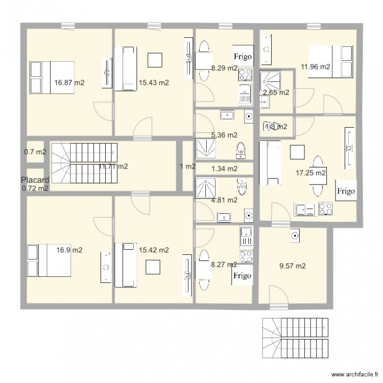 Immeuble 2ème étage Projet1. Plan de 0 pièce et 0 m2