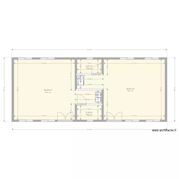 Salle polyvalente. Plan de 