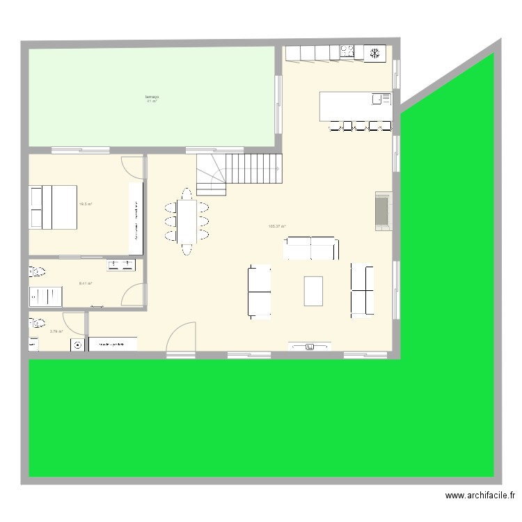 plano 15x13 test. Plan de 6 pièces et 315 m2