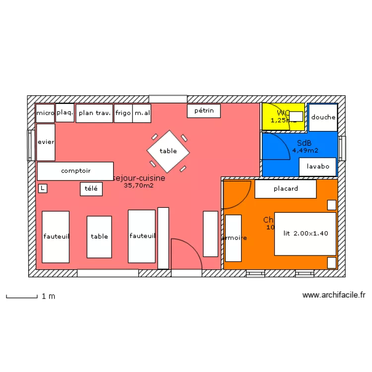 STUDIO GARAGE. Plan de 