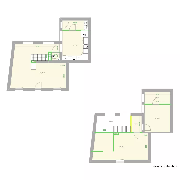 Maison courtille. Plan de 