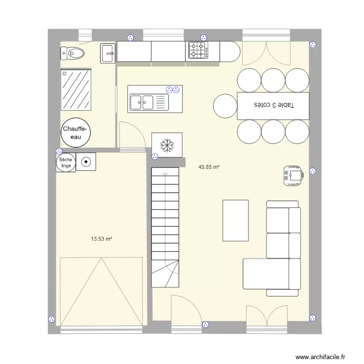 Maison simple. Plan de 