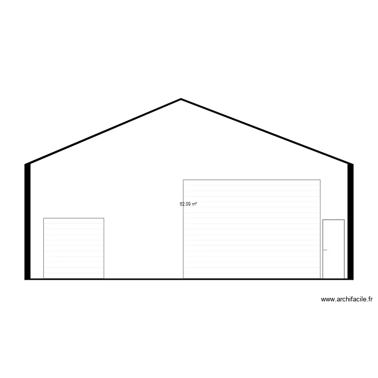 hangar vue de face. Plan de 