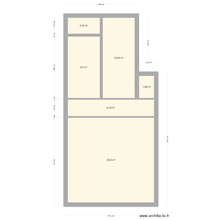 Projet RISSE. Plan de 6 pièces et 60 m2