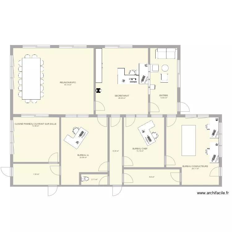 Bureaux extension. Plan de 