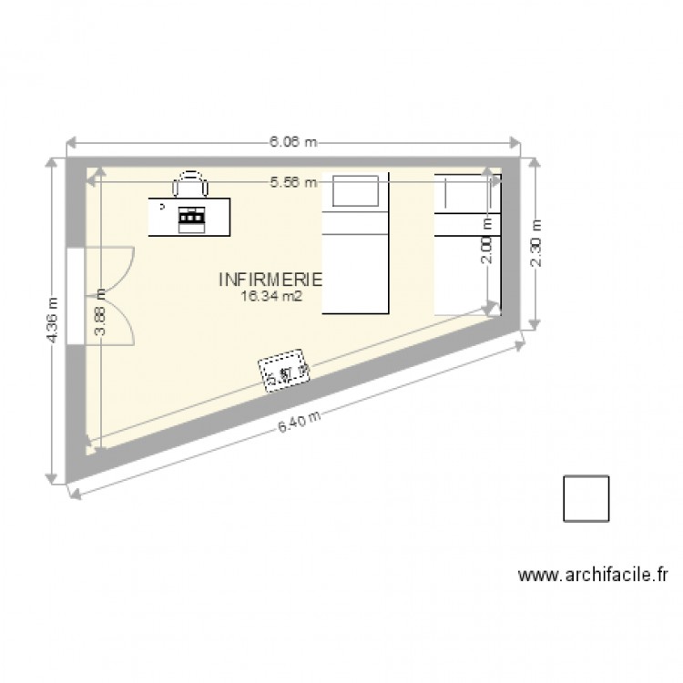 infirmerie. Plan de 0 pièce et 0 m2