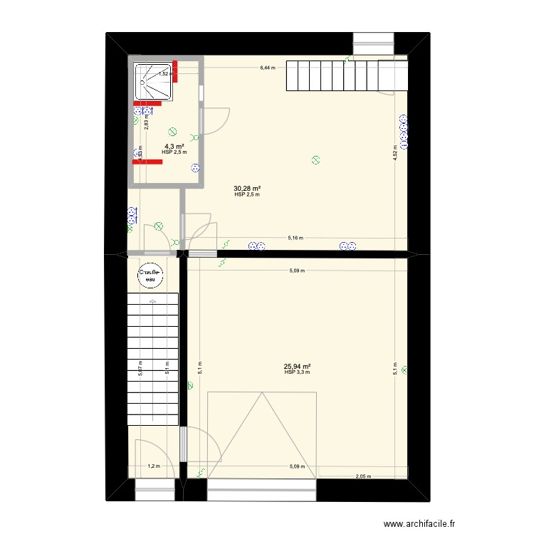 Plan électrique atelier. Plan de 15 pièces et 225 m2